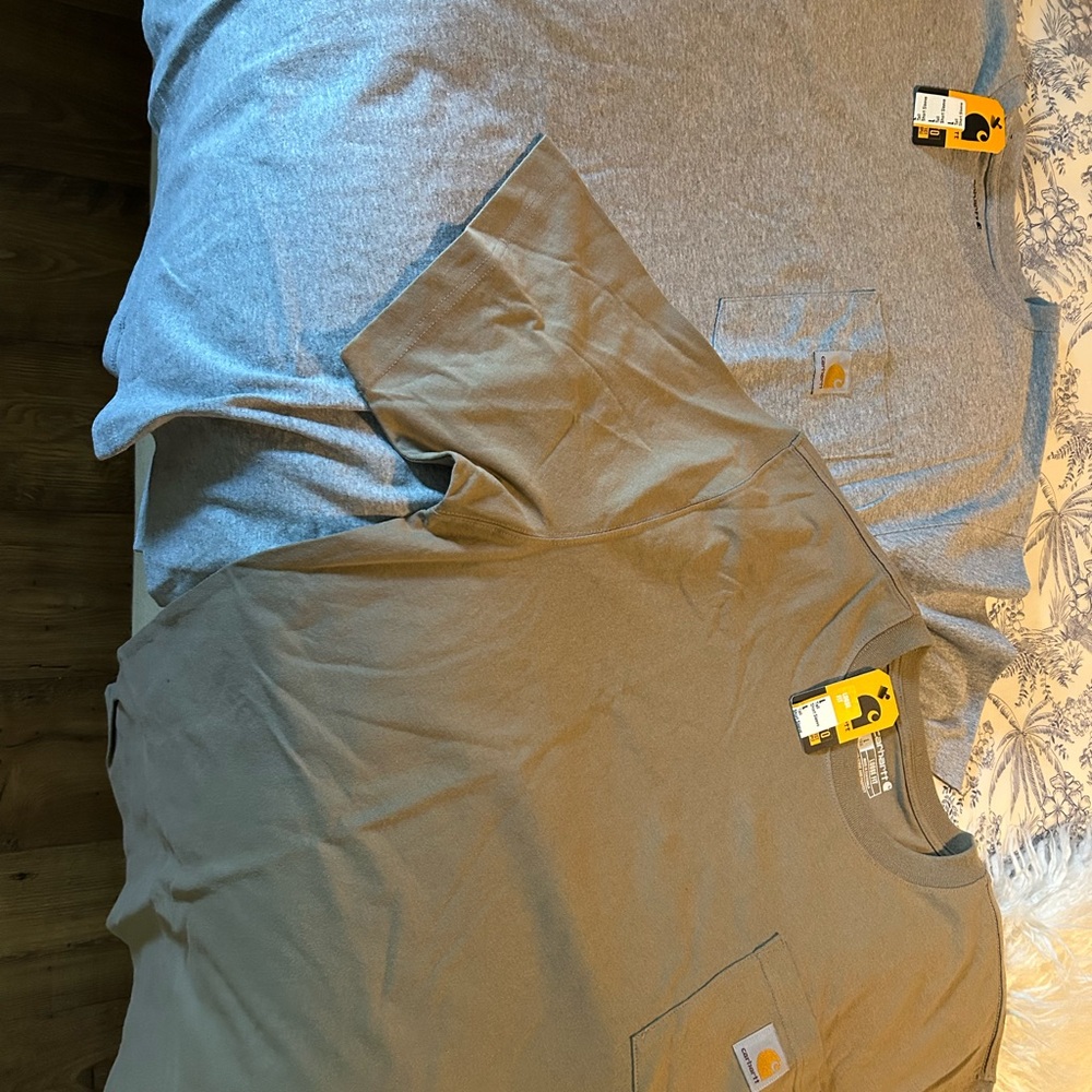 Brand new. Large pocket tees. Grey and brown. Carhartt Brown Loose Fit T-Shirt